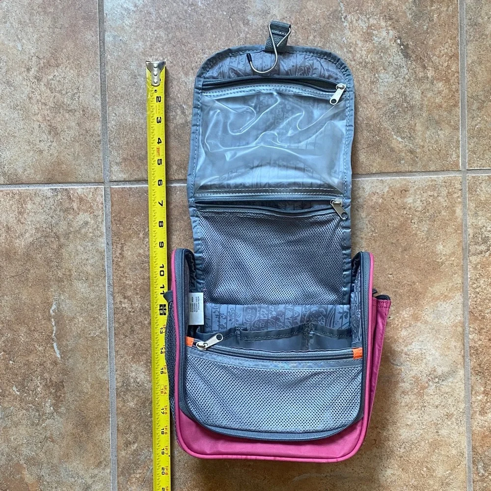 Palm Tree Pink Hanging Toiletry Bag